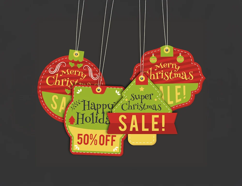 hanging promotional dangler displayed in supermarket aisle